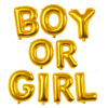 Folieballonslinger “BOY OR GIRL” – Gouden Letters