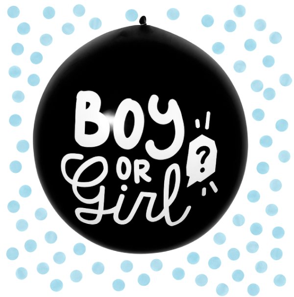 Latex confettiballon “Boy or Girl” – Blauw | Gender Reveal & Confetti