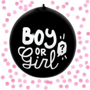 Latex confettiballon “Boy or Girl” – Roze | Gender Reveal Decoratie