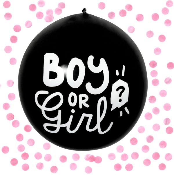 Latex confettiballon “Boy or Girl” – Roze | Gender Reveal Decoratie
