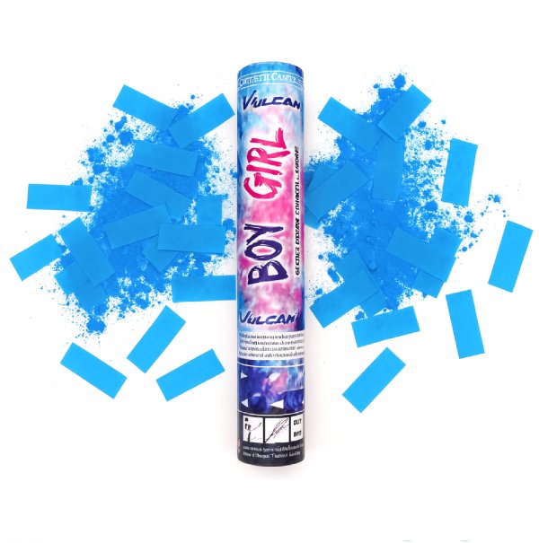 Gender Reveal Confetti & Mist – Blauw 30 cm | Spectaculair effect