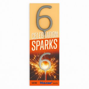 Sprankelende sterretjes cijfer "6" – fonkelende taartdecoratie