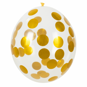 Confettiballonnen Goud – set van 5 stuks (Ø 30 cm)