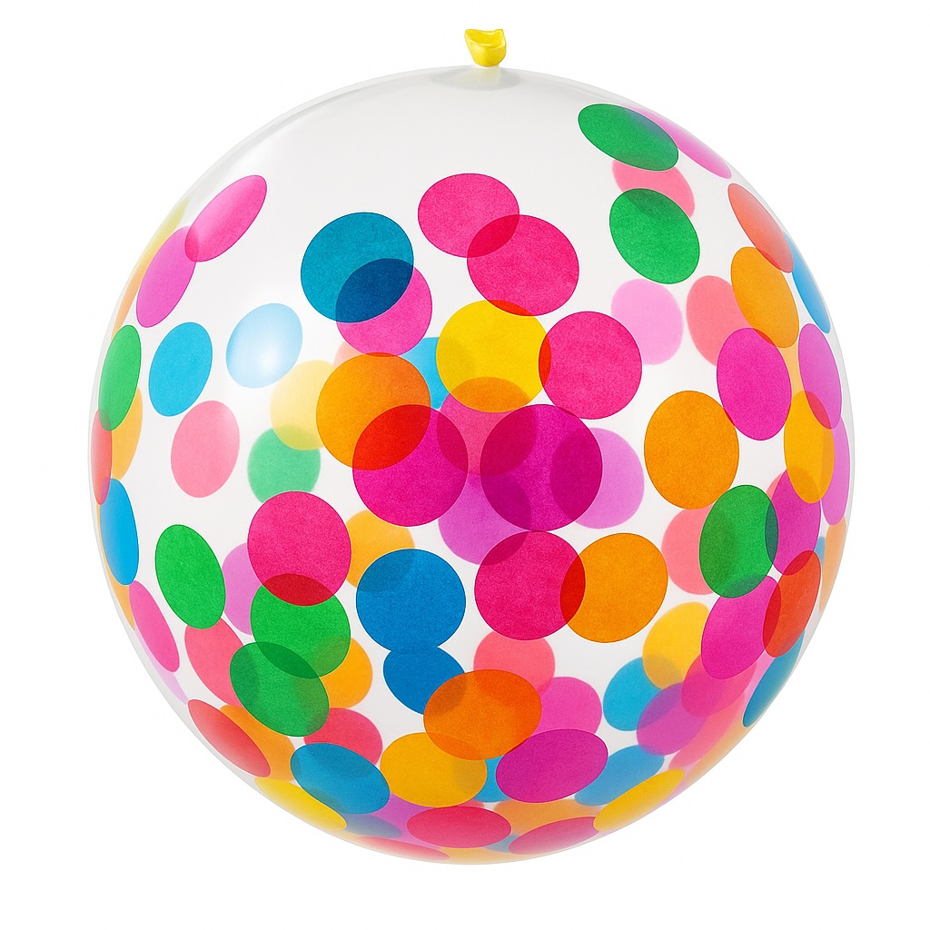 Multicolor confettiballonnen – set van 5 stuks (Ø 30 cm)