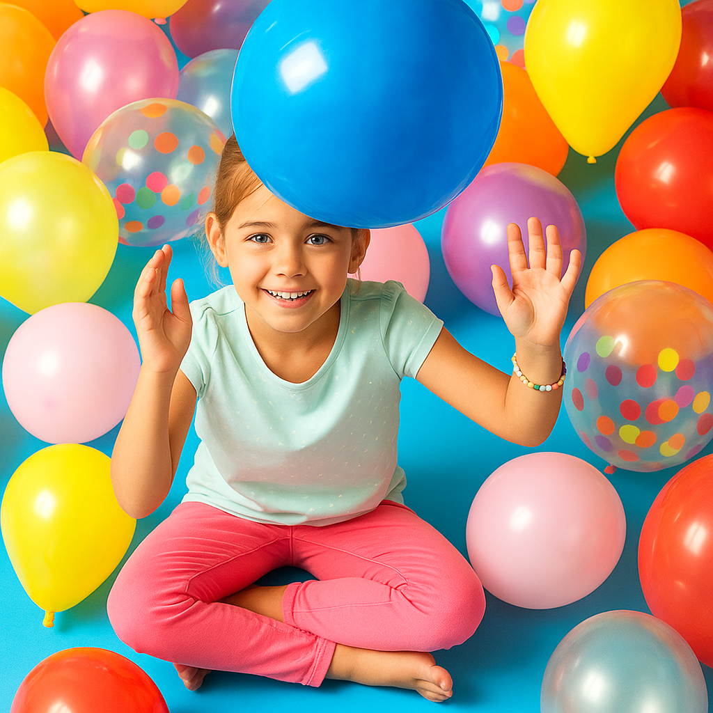 Multicolor confettiballonnen – set van 5 stuks (Ø 30 cm) - Afbeelding 3