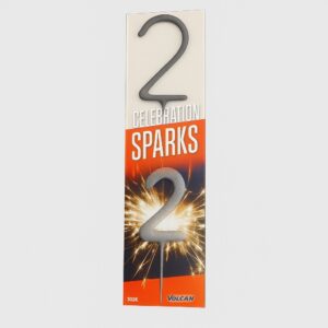 Sterretje cijfer “2” – sprankelend nummer-sparkler (ca. 20–30 sec)